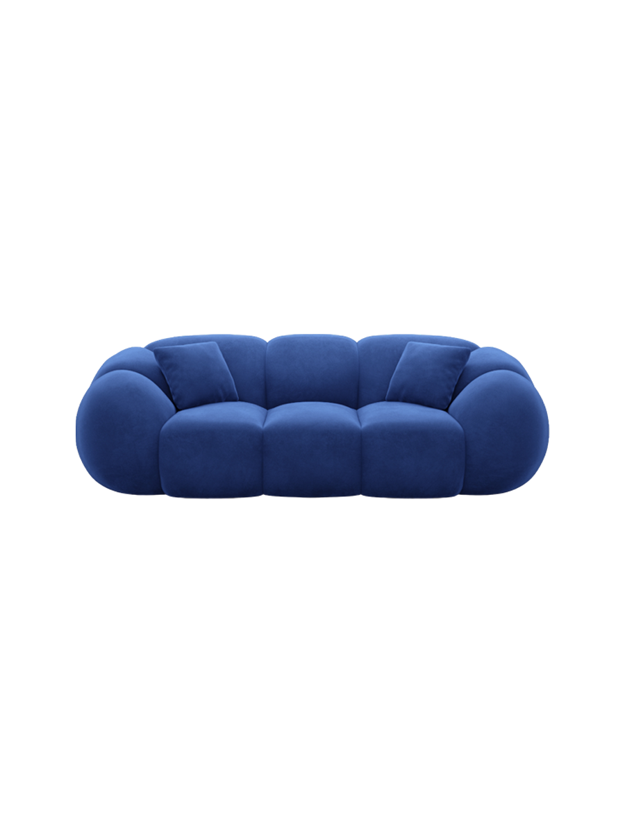 
3-Sitzer Design Sofa „Azura“ mit Samtbezug - Samtbezug Königsblau