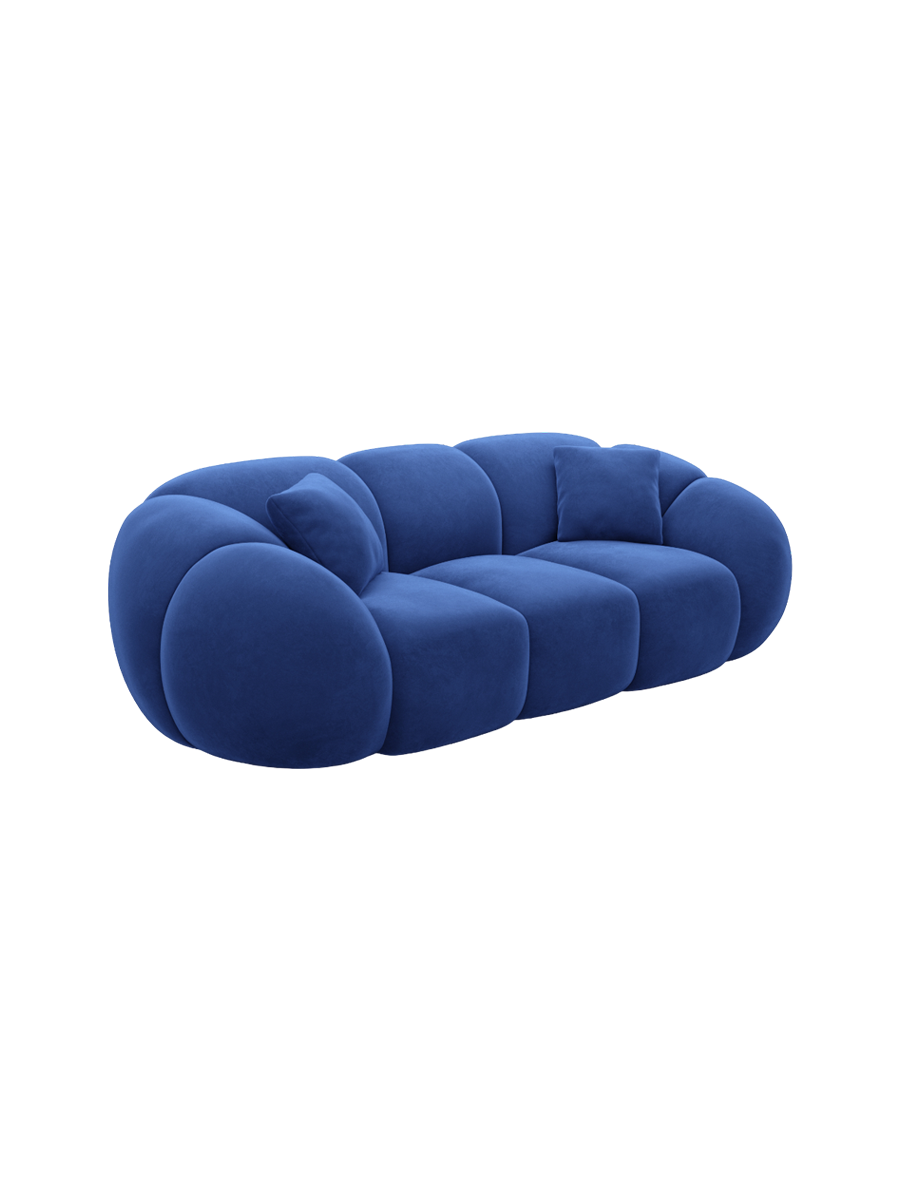 
3-Sitzer Design Sofa „Azura“ mit Samtbezug - Samtbezug Königsblau