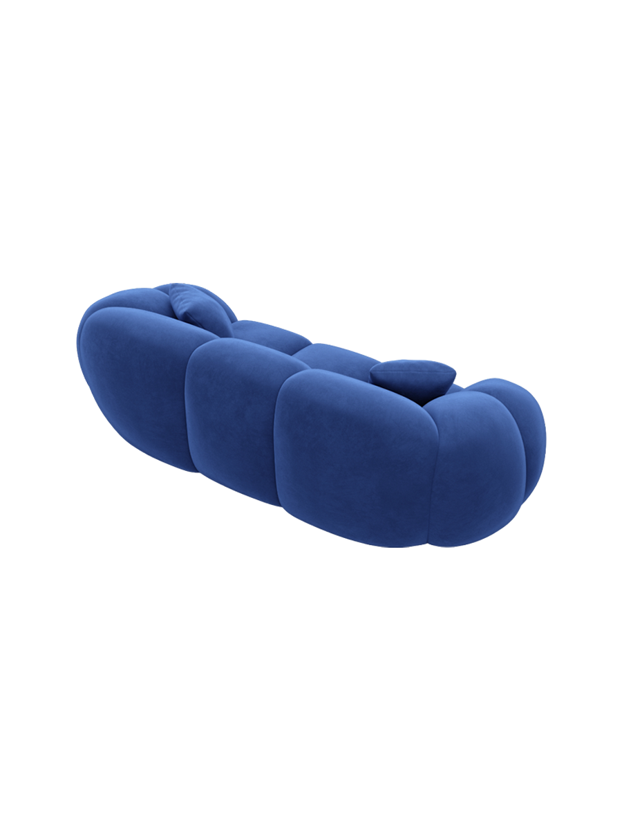 
3-Sitzer Design Sofa „Azura“ mit Samtbezug - Samtbezug Königsblau