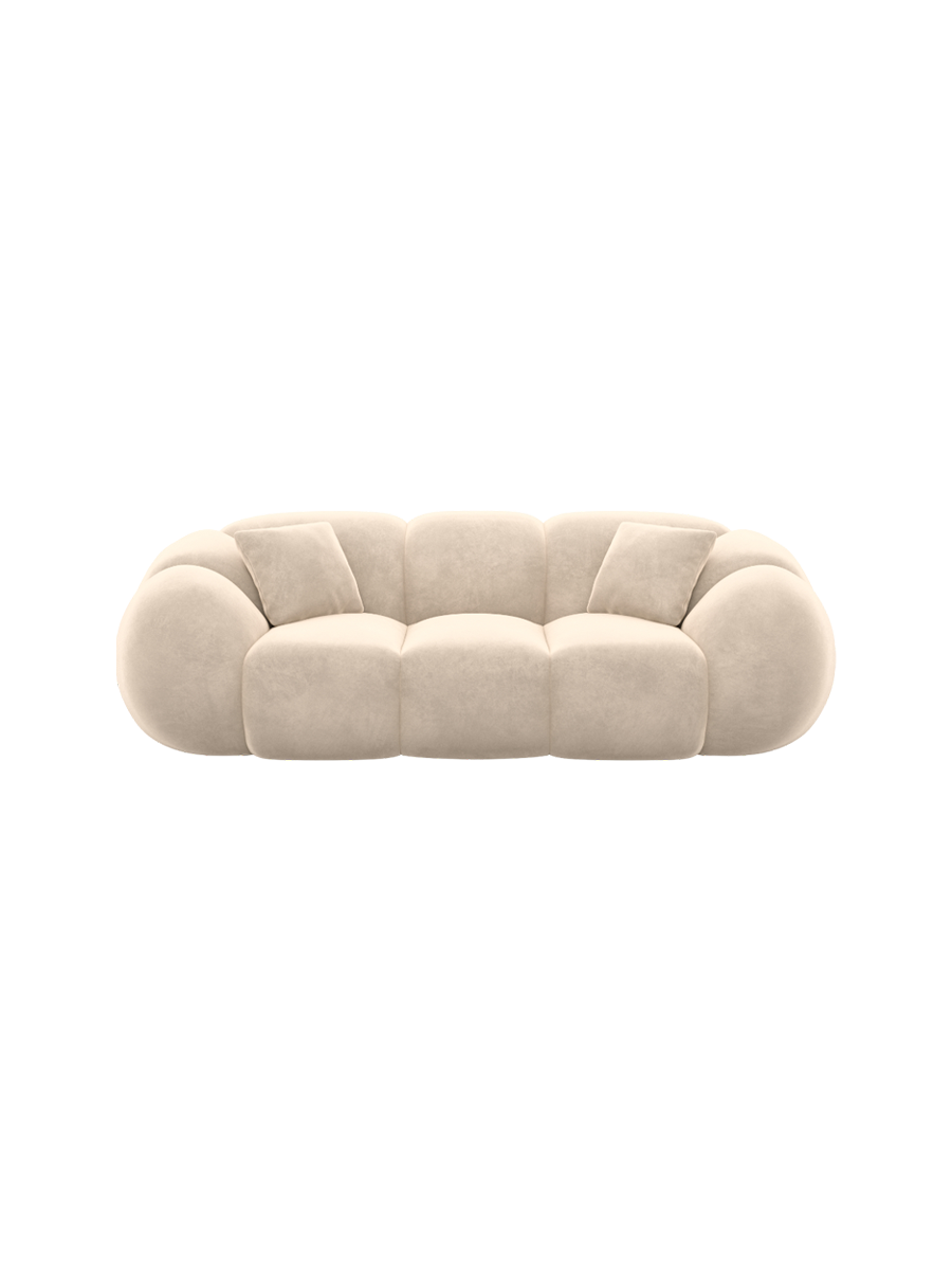
3-Sitzer Design Sofa „Azura“ mit Samtbezug - Samtbezug Königsblau