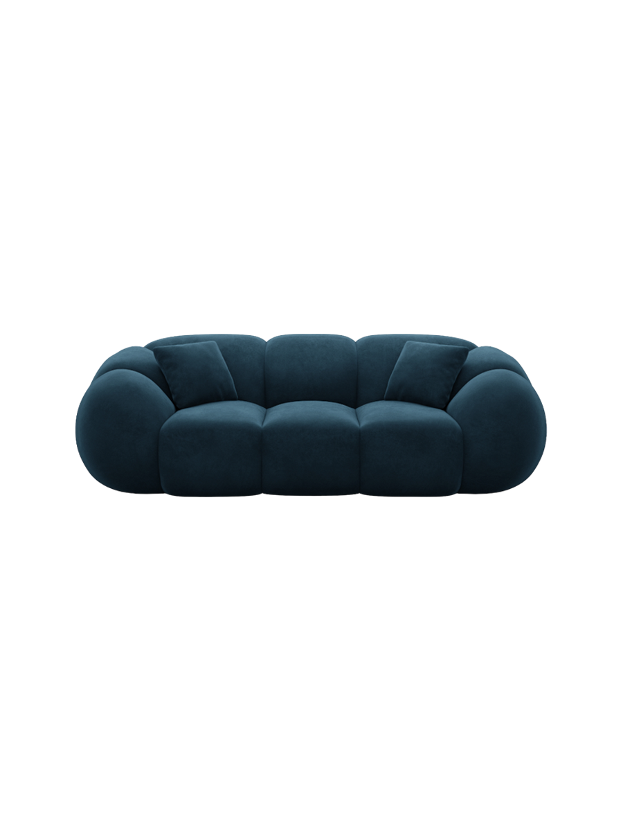 
3-Sitzer Design Sofa „Azura“ mit Samtbezug - Samtbezug Königsblau