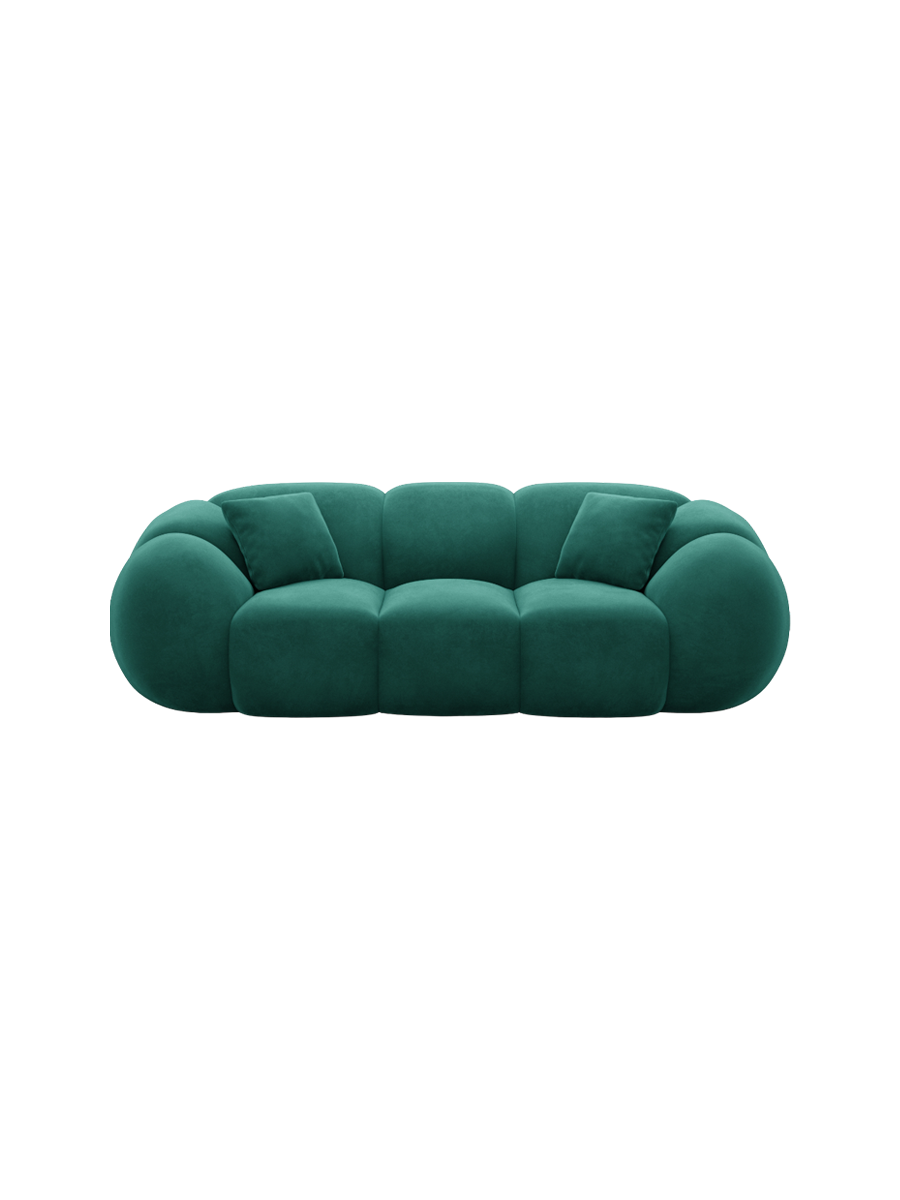 
3-Sitzer Design Sofa „Azura“ mit Samtbezug - Samtbezug Königsblau