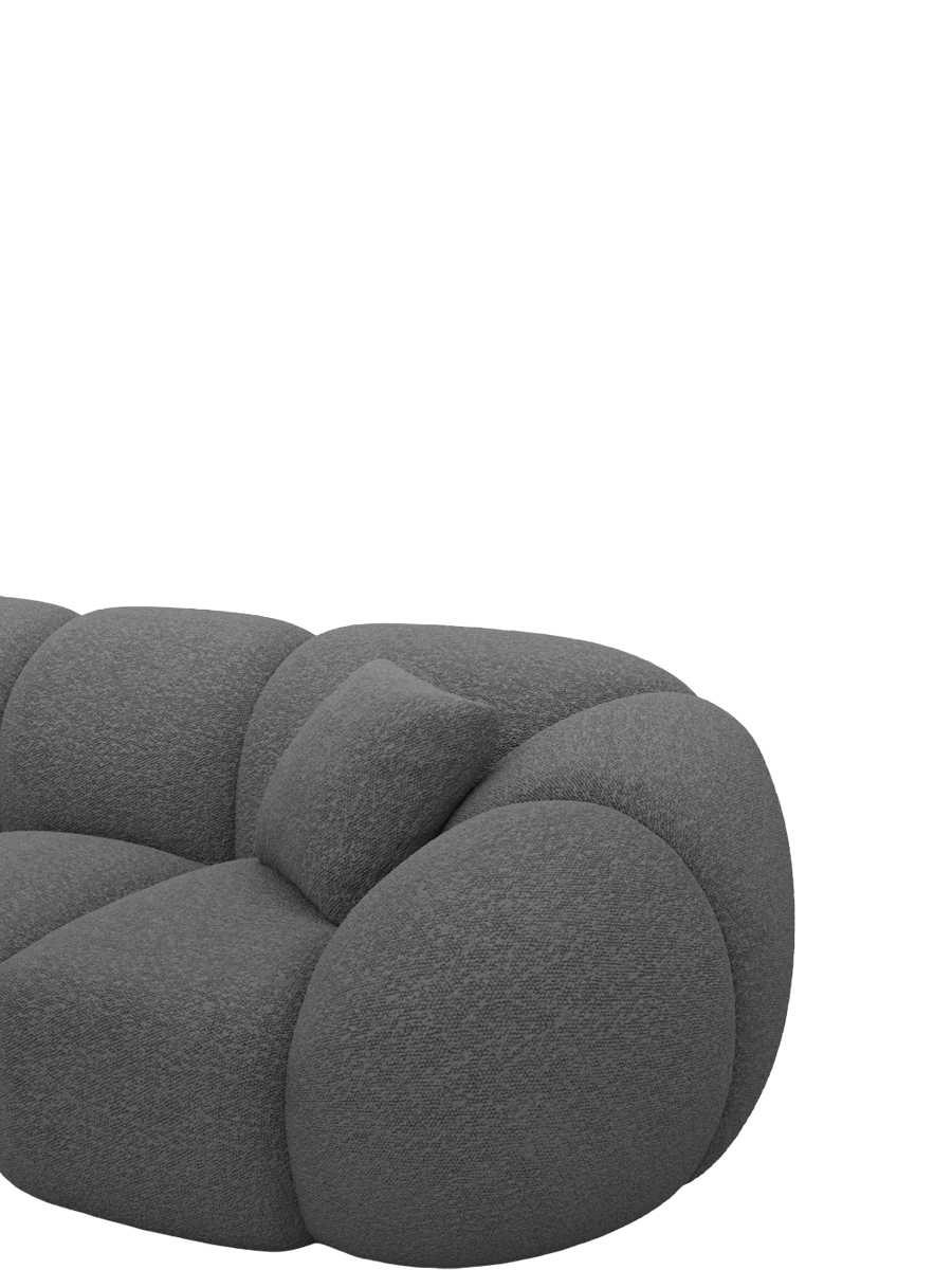 
4-Sitzer Design Sofa „Azura“ mit Bouclé-Bezug - Bouclé Graphit