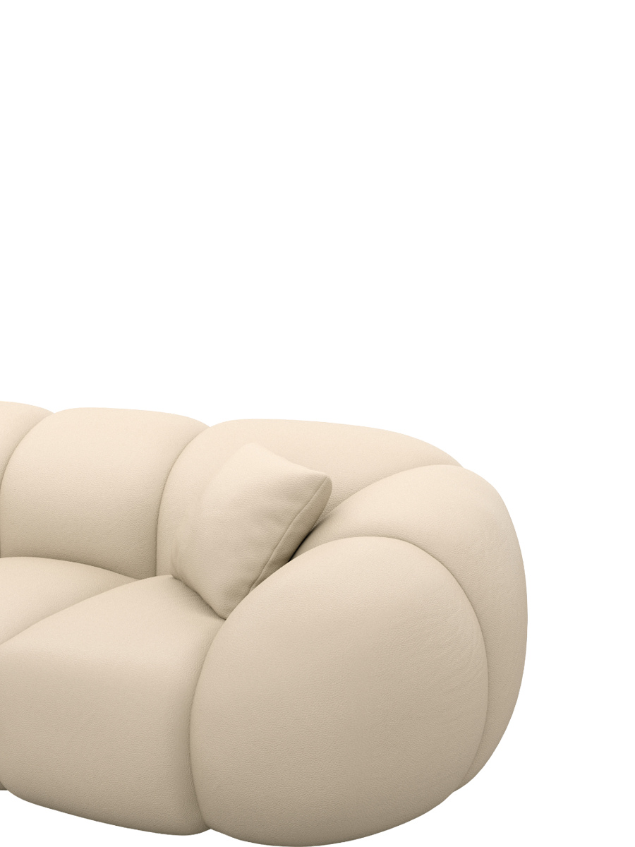 
4-Sitzer Design Echtleder Sofa „Azura“ - Echtleder Beige