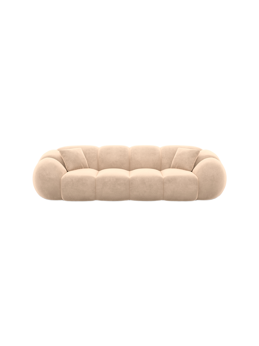 
4-Sitzer Design Sofa „Azura“ mit Samtbezug - Samtbezug Königsblau
