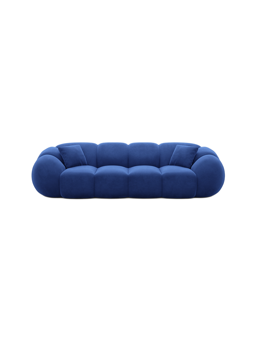 
4-Sitzer Design Sofa „Azura“ mit Samtbezug - Samtbezug Königsblau