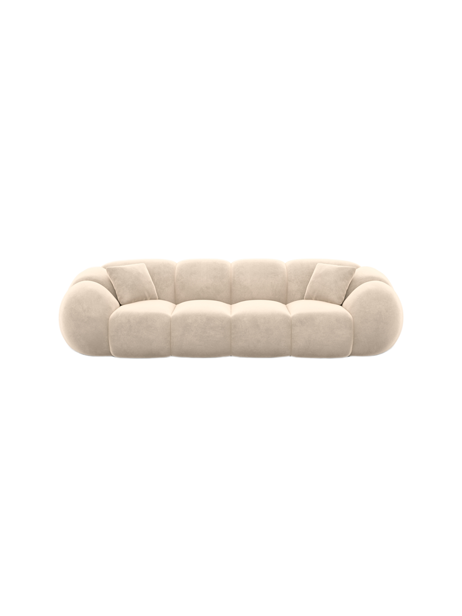 
4-Sitzer Design Sofa „Azura“ mit Samtbezug - Samtbezug Königsblau