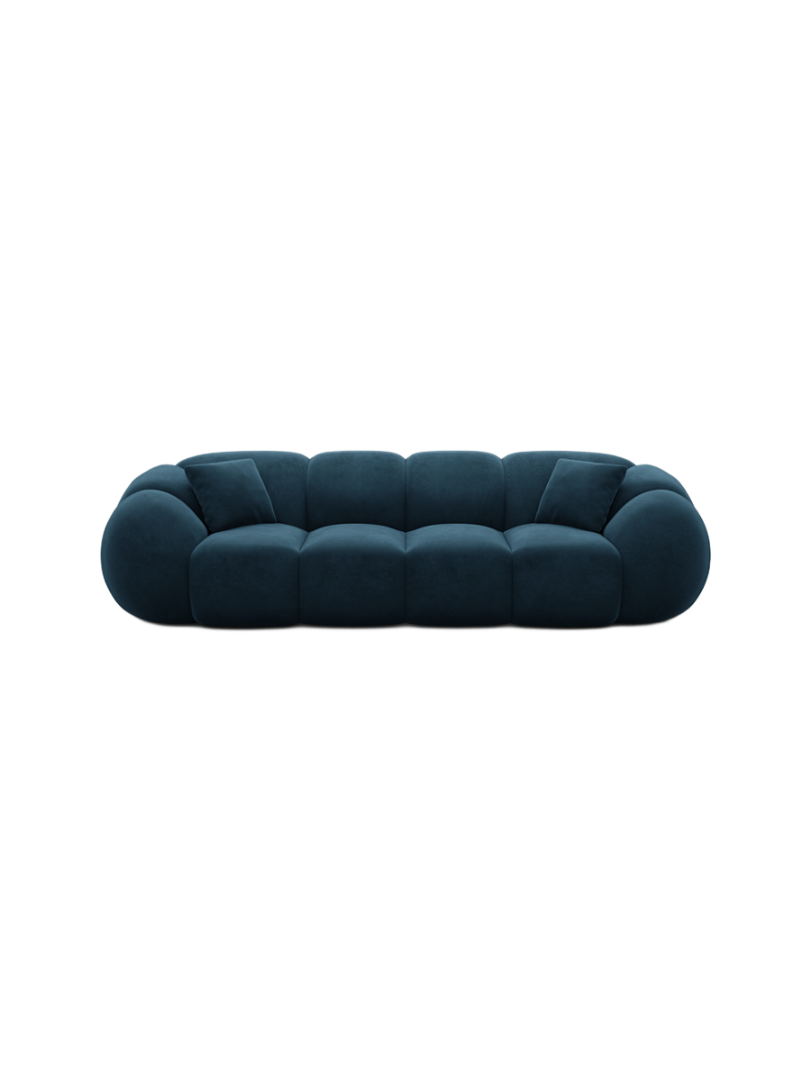 
4-Sitzer Design Sofa „Azura“ mit Samtbezug - Samtbezug Königsblau