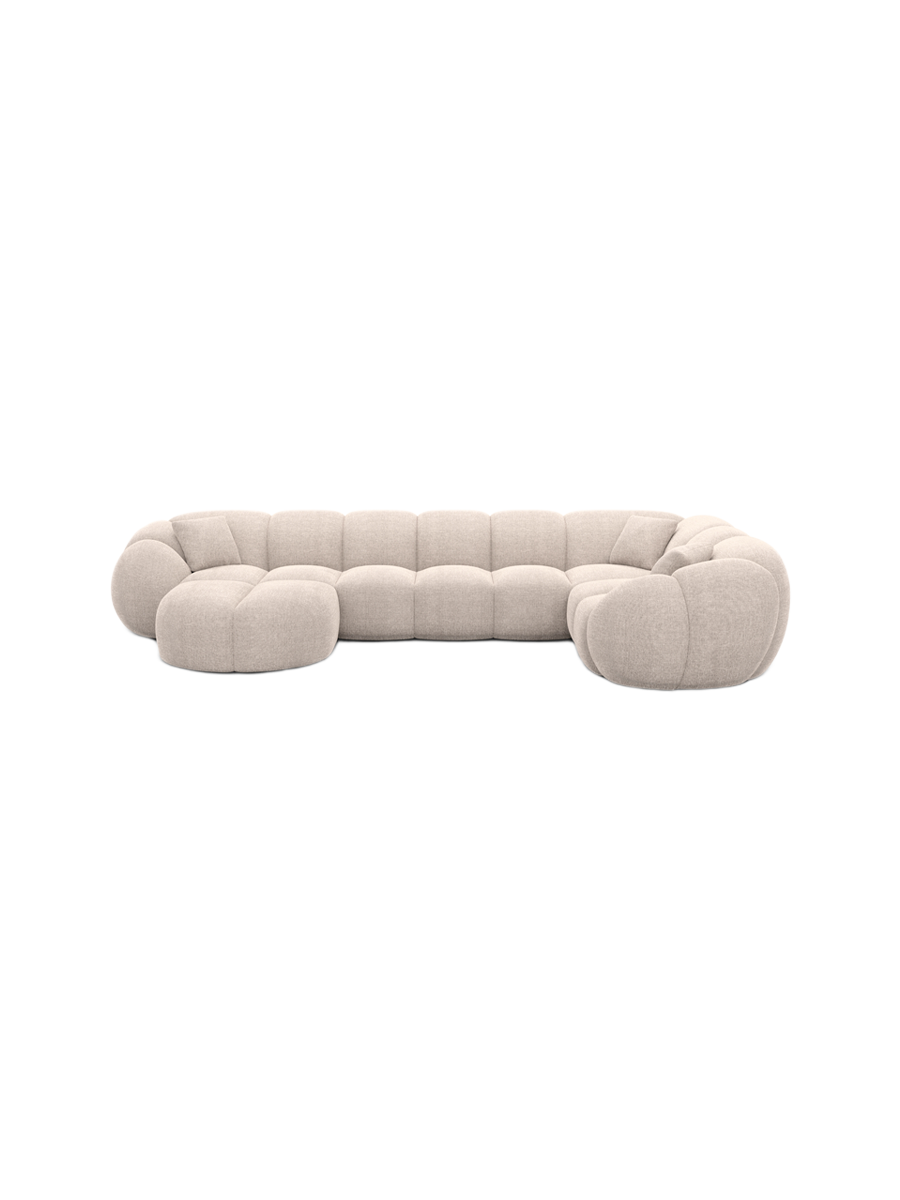 
6-Sitzer Design Panorama-Sofa „Azura XL“ mit Strukturstoff-Bezug - Strukturstoff Anthrazit / Lange Seite links
