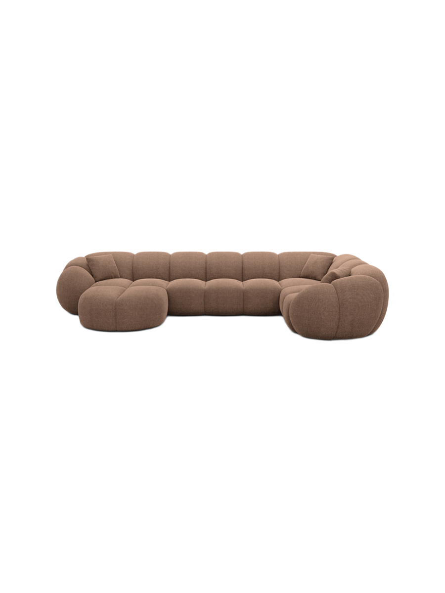 
6-Sitzer Design Panorama-Sofa „Azura XL“ mit Strukturstoff-Bezug - Strukturstoff Anthrazit / Lange Seite links