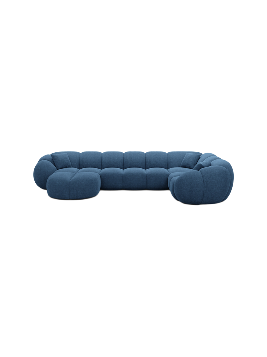 
6-Sitzer Design Panorama-Sofa „Azura XL“ mit Strukturstoff-Bezug - Strukturstoff Anthrazit / Lange Seite links