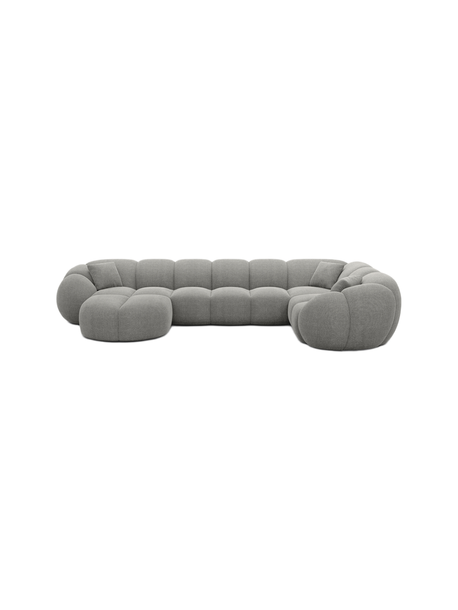 
6-Sitzer Design Panorama-Sofa „Azura XL“ mit Strukturstoff-Bezug - Strukturstoff Anthrazit / Lange Seite links