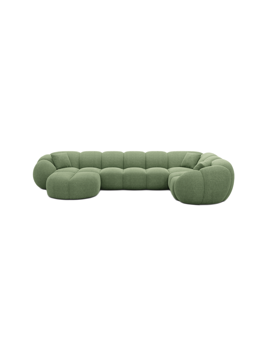 
6-Sitzer Design Panorama-Sofa „Azura XL“ mit Strukturstoff-Bezug - Strukturstoff Anthrazit / Lange Seite links