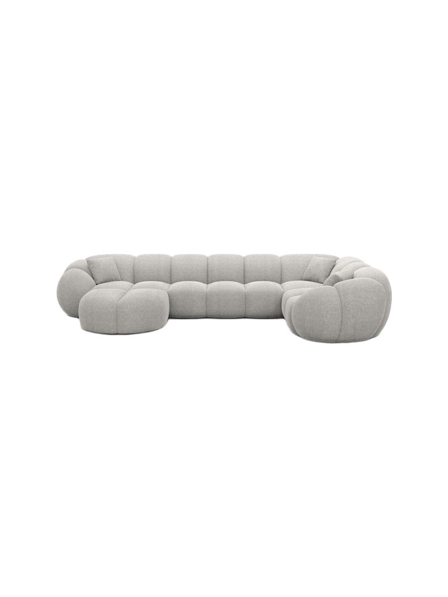 
6-Sitzer Design Panorama-Sofa „Azura XL“ mit Strukturstoff-Bezug - Strukturstoff Anthrazit / Lange Seite links