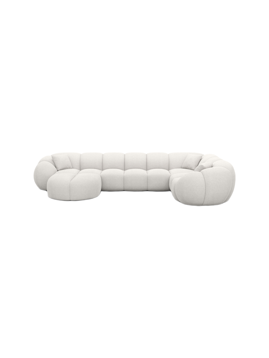 
6-Sitzer Design Panorama-Sofa „Azura XL“ mit Strukturstoff-Bezug - Strukturstoff Anthrazit / Lange Seite links