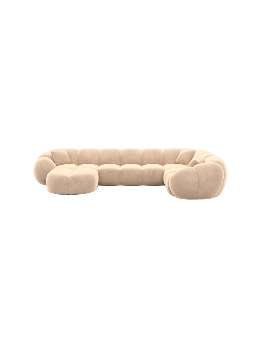 
6-Sitzer Design Panorama-Sofa „Azura XL“ mit Samtbezug - Samtbezug Königsblau / Lange Seite links