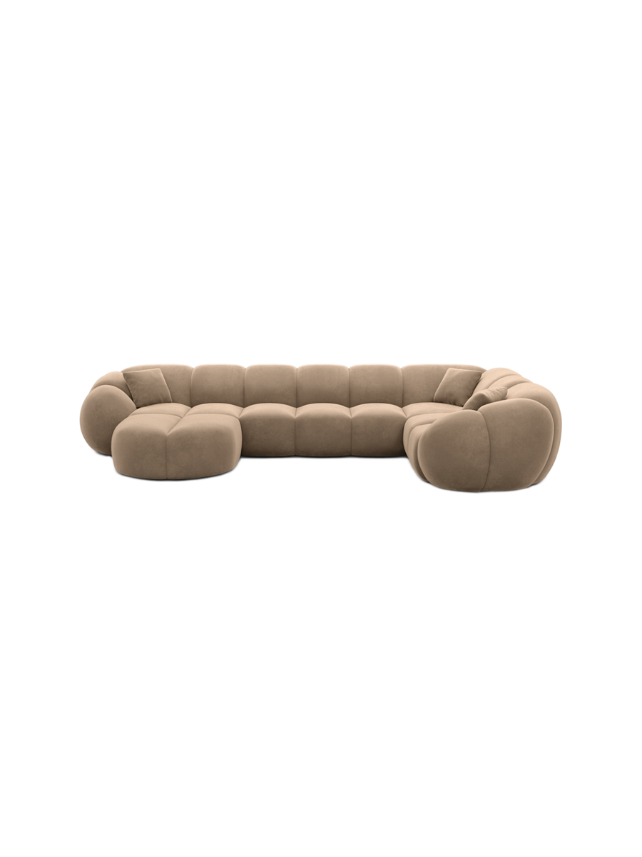 
6-Sitzer Design Panorama-Sofa „Azura XL“ mit Samtbezug - Samtbezug Königsblau / Lange Seite links