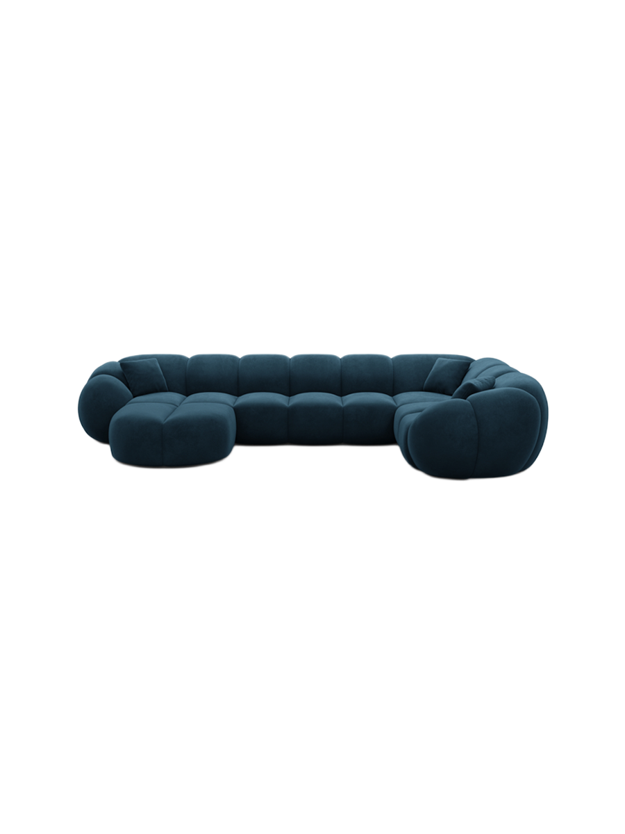 
6-Sitzer Design Panorama-Sofa „Azura XL“ mit Samtbezug - Samtbezug Königsblau / Lange Seite links