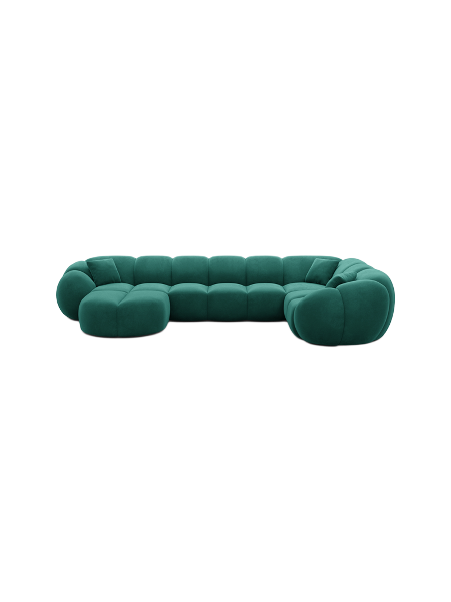 
6-Sitzer Design Panorama-Sofa „Azura XL“ mit Samtbezug - Samtbezug Königsblau / Lange Seite links