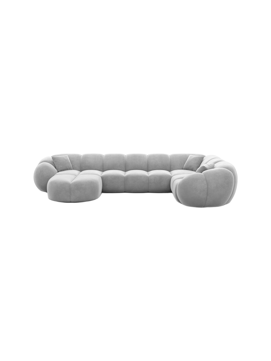 
6-Sitzer Design Panorama-Sofa „Azura XL“ mit Samtbezug - Samtbezug Königsblau / Lange Seite links