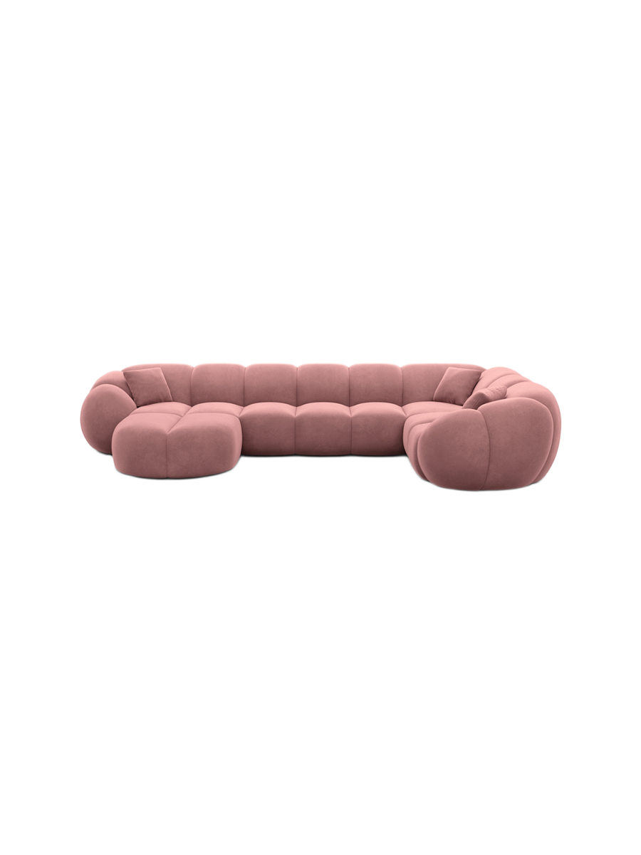 
6-Sitzer Design Panorama-Sofa „Azura XL“ mit Samtbezug - Samtbezug Königsblau / Lange Seite links