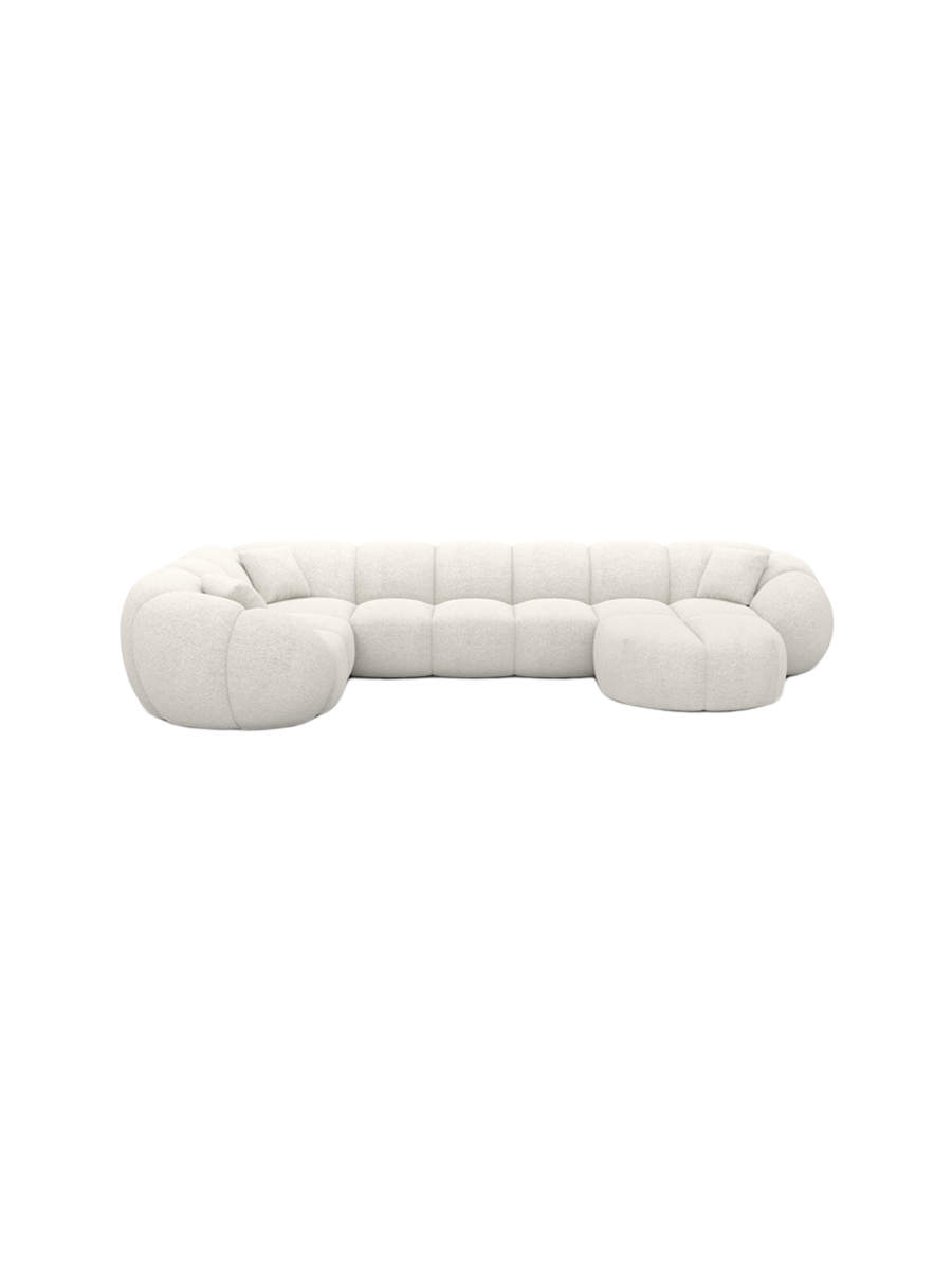 
6-Sitzer Design Panorama-Sofa „Azura XL“ mit Bouclé-Bezug - Bouclé Graphit / Lange Seite links