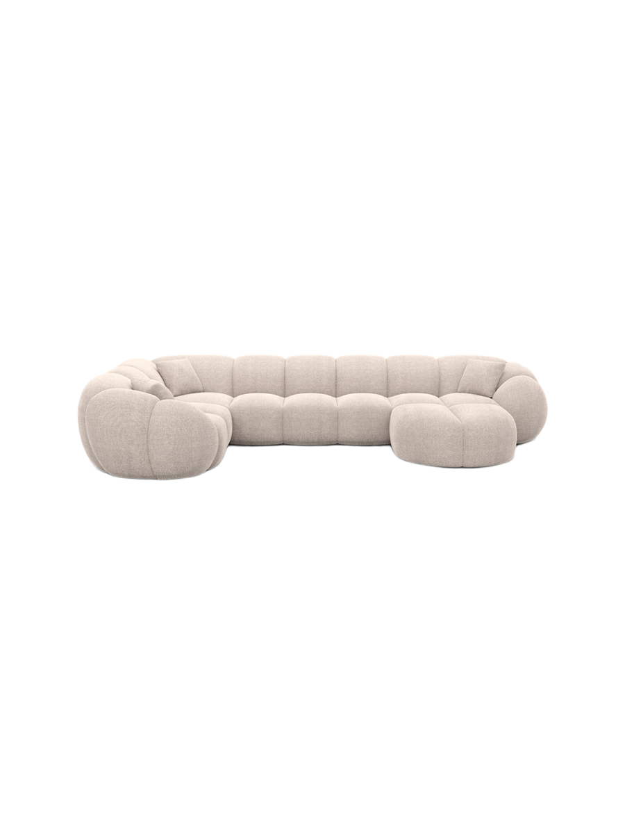 
6-Sitzer Design Panorama-Sofa „Azura XL“ mit Strukturstoff-Bezug - Strukturstoff Anthrazit / Lange Seite links