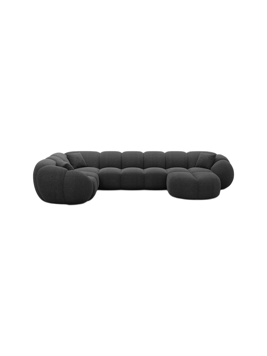 
6-Sitzer Design Panorama-Sofa „Azura XL“ mit Strukturstoff-Bezug - Strukturstoff Anthrazit / Lange Seite links