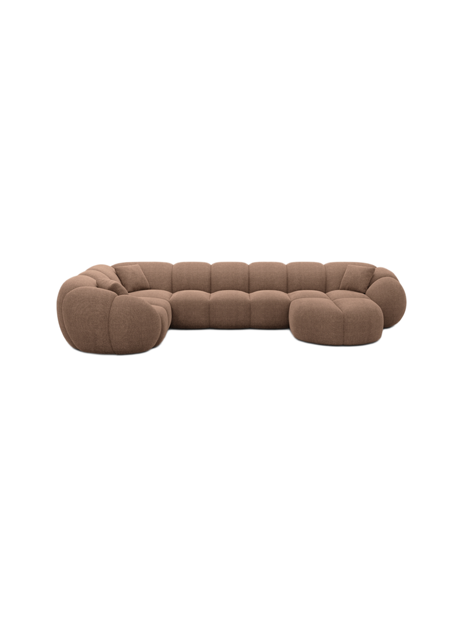 
6-Sitzer Design Panorama-Sofa „Azura XL“ mit Strukturstoff-Bezug - Strukturstoff Anthrazit / Lange Seite links