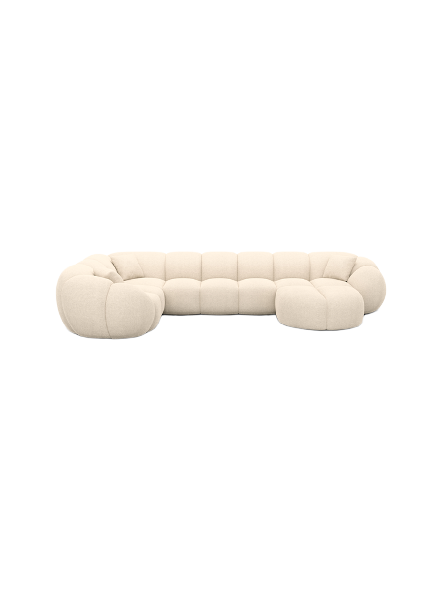 
6-Sitzer Design Panorama-Sofa „Azura XL“ mit Strukturstoff-Bezug - Strukturstoff Anthrazit / Lange Seite links