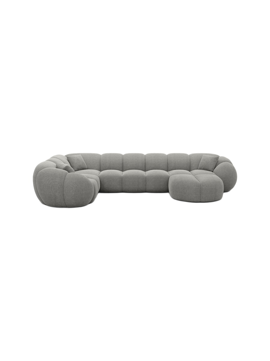 
6-Sitzer Design Panorama-Sofa „Azura XL“ mit Strukturstoff-Bezug - Strukturstoff Anthrazit / Lange Seite links
