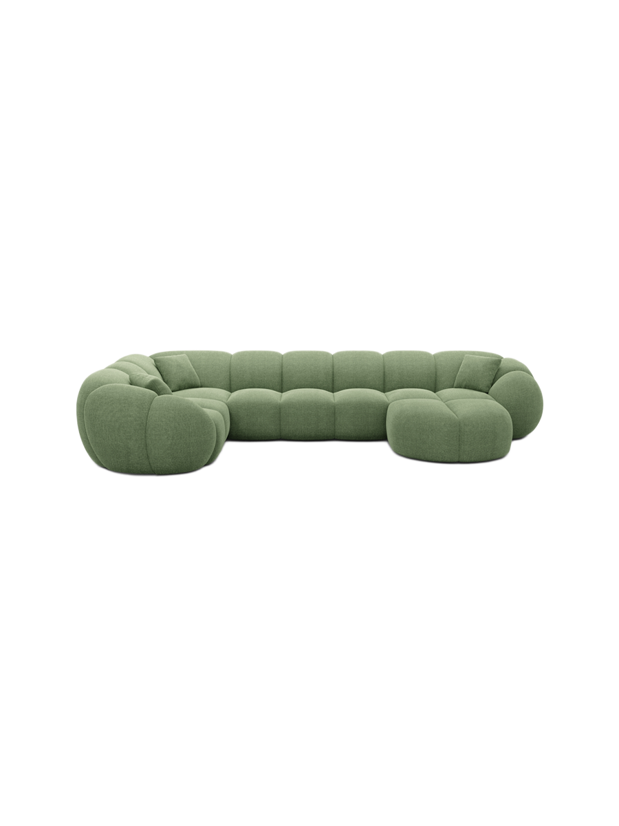 
6-Sitzer Design Panorama-Sofa „Azura XL“ mit Strukturstoff-Bezug - Strukturstoff Anthrazit / Lange Seite links