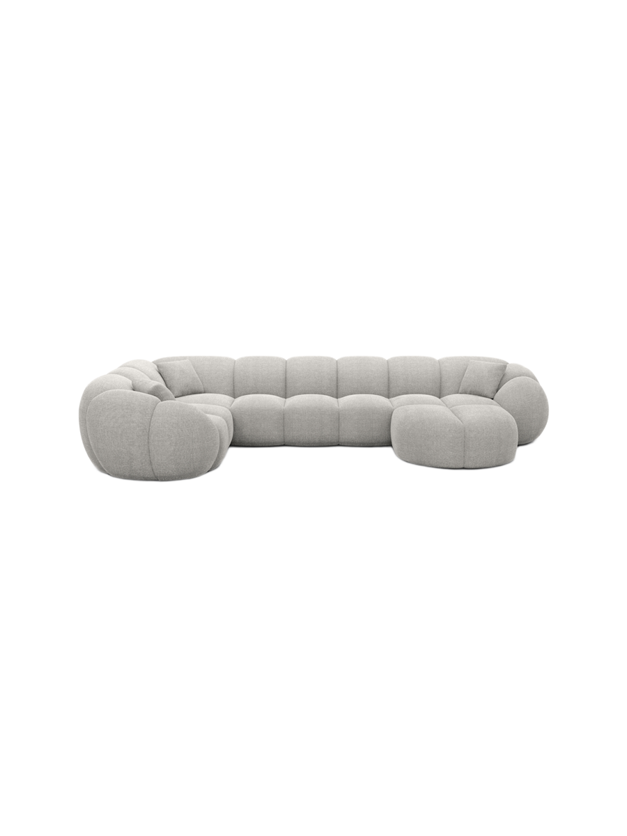 
6-Sitzer Design Panorama-Sofa „Azura XL“ mit Strukturstoff-Bezug - Strukturstoff Anthrazit / Lange Seite links