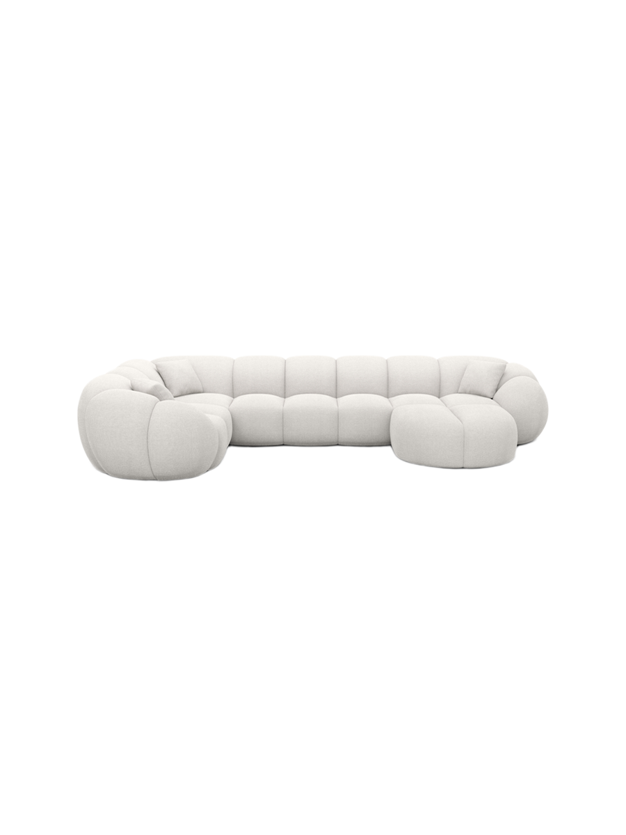 
6-Sitzer Design Panorama-Sofa „Azura XL“ mit Strukturstoff-Bezug - Strukturstoff Anthrazit / Lange Seite links