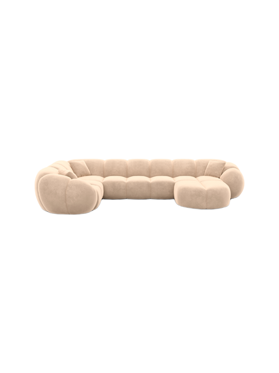 
6-Sitzer Design Panorama-Sofa „Azura XL“ mit Samtbezug - Samtbezug Königsblau / Lange Seite links