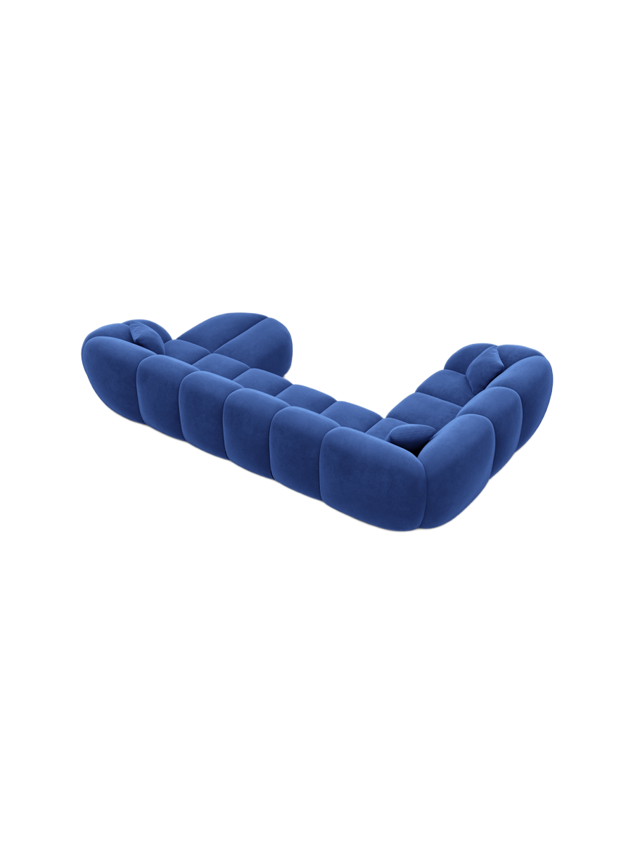 
6-Sitzer Design Panorama-Sofa „Azura XL“ mit Samtbezug - Samtbezug Königsblau / Lange Seite links