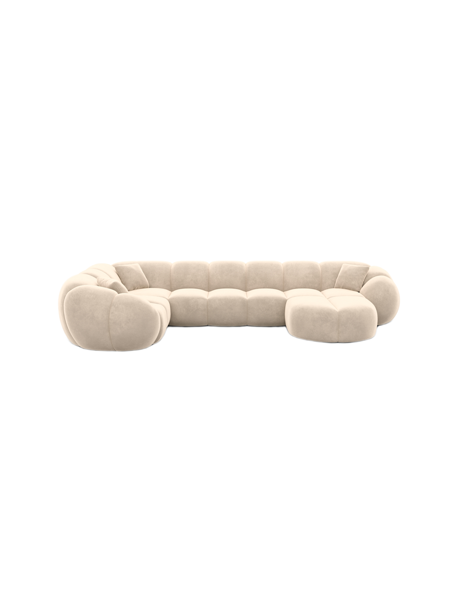 
6-Sitzer Design Panorama-Sofa „Azura XL“ mit Samtbezug - Samtbezug Königsblau / Lange Seite links