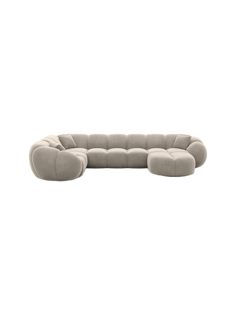 
6-Sitzer Design Panorama-Sofa „Azura XL“ mit Samtbezug - Samtbezug Königsblau / Lange Seite links