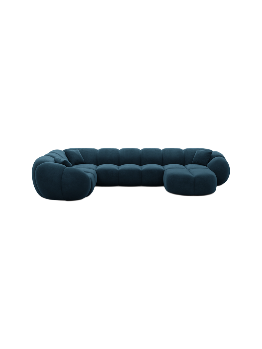 
6-Sitzer Design Panorama-Sofa „Azura XL“ mit Samtbezug - Samtbezug Königsblau / Lange Seite links