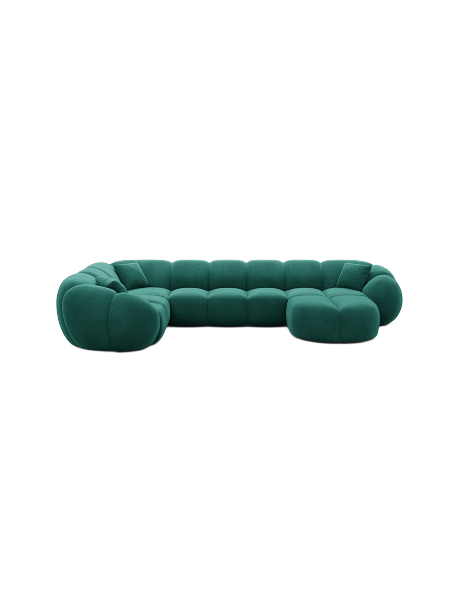
6-Sitzer Design Panorama-Sofa „Azura XL“ mit Samtbezug - Samtbezug Königsblau / Lange Seite links