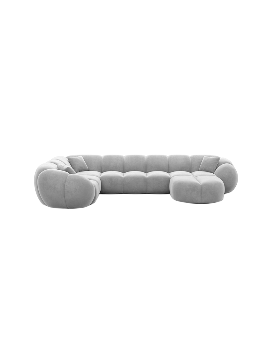 
6-Sitzer Design Panorama-Sofa „Azura XL“ mit Samtbezug - Samtbezug Königsblau / Lange Seite links