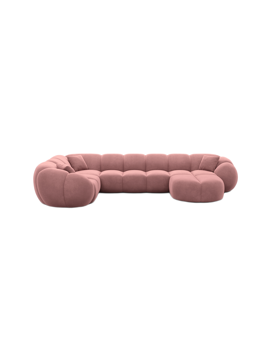
6-Sitzer Design Panorama-Sofa „Azura XL“ mit Samtbezug - Samtbezug Königsblau / Lange Seite links
