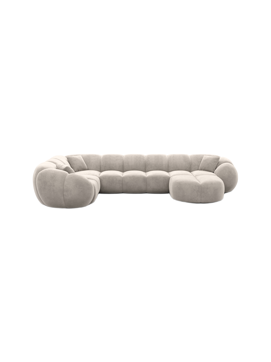 
6-Sitzer Design Panorama-Sofa „Azura XL“ mit Samtbezug - Samtbezug Königsblau / Lange Seite links