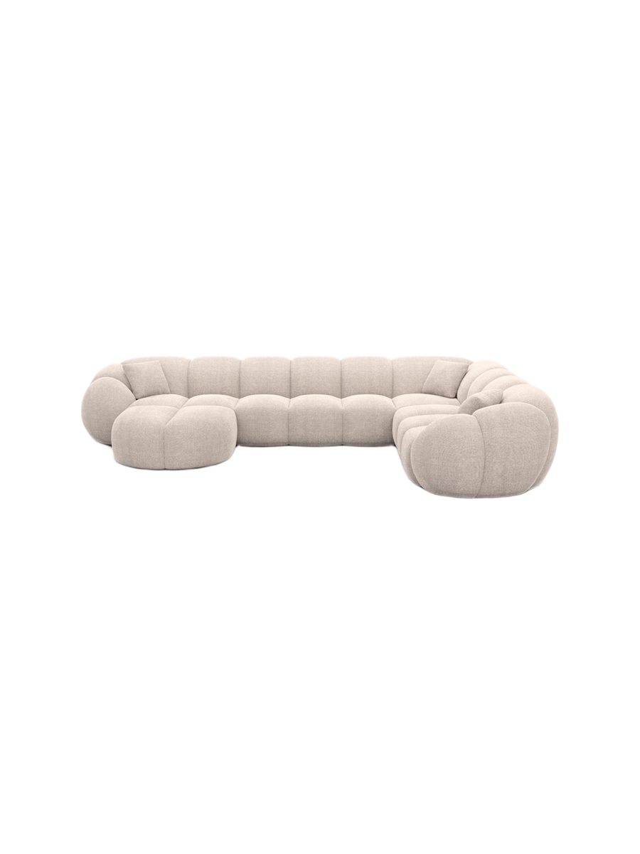 
7-Sitzer Design Panorama-Sofa „Azura XXL“ mit Strukturstoff-Bezug - Strukturstoff Anthrazit / Lange Seite links