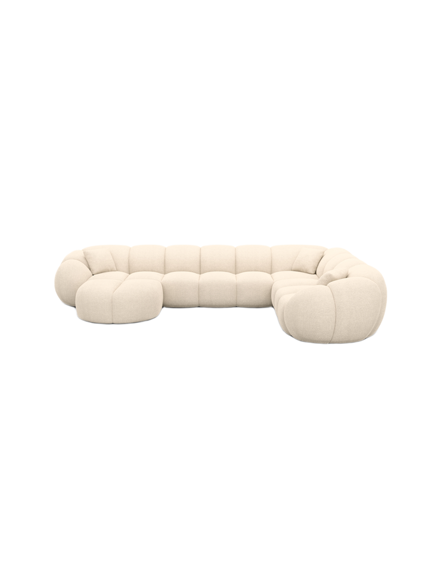
7-Sitzer Design Panorama-Sofa „Azura XXL“ mit Strukturstoff-Bezug - Strukturstoff Anthrazit / Lange Seite links