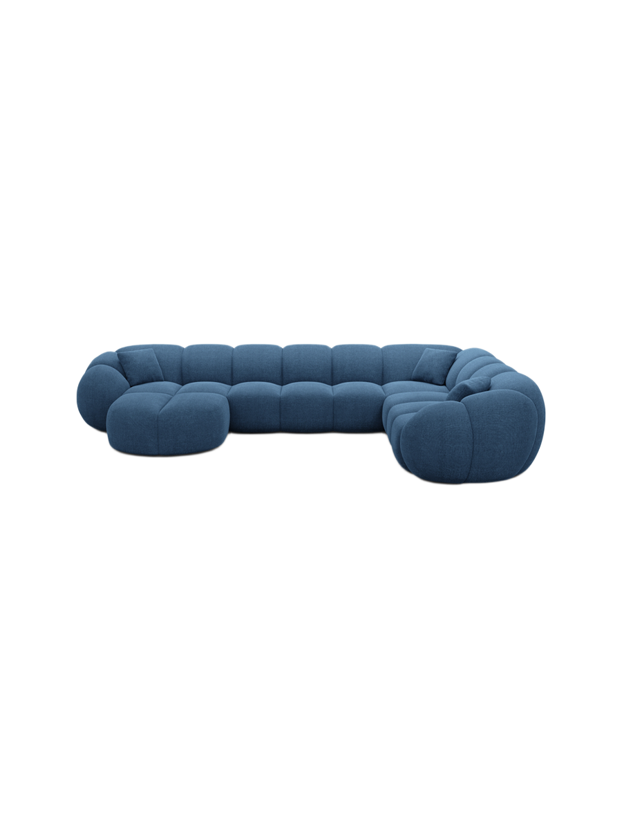 
7-Sitzer Design Panorama-Sofa „Azura XXL“ mit Strukturstoff-Bezug - Strukturstoff Anthrazit / Lange Seite links