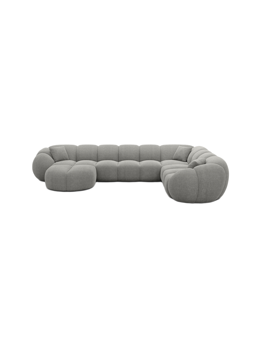 
7-Sitzer Design Panorama-Sofa „Azura XXL“ mit Strukturstoff-Bezug - Strukturstoff Anthrazit / Lange Seite links