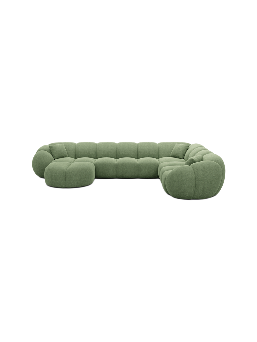 
7-Sitzer Design Panorama-Sofa „Azura XXL“ mit Strukturstoff-Bezug - Strukturstoff Anthrazit / Lange Seite links
