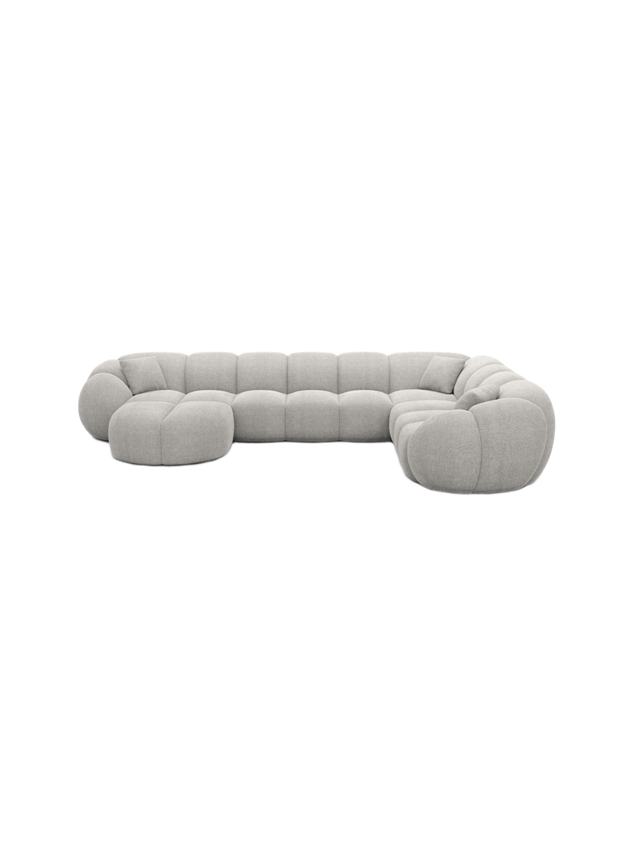 
7-Sitzer Design Panorama-Sofa „Azura XXL“ mit Strukturstoff-Bezug - Strukturstoff Anthrazit / Lange Seite links
