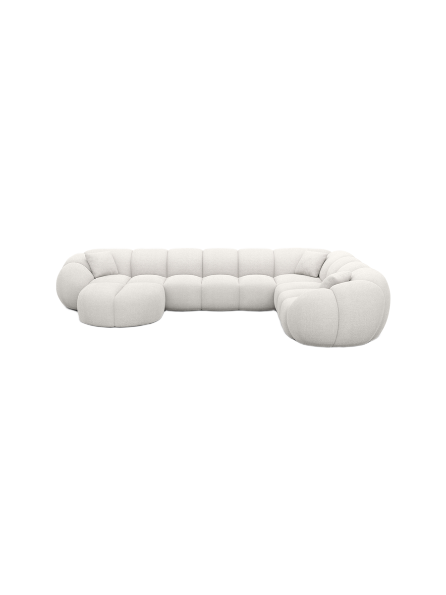 
7-Sitzer Design Panorama-Sofa „Azura XXL“ mit Strukturstoff-Bezug - Strukturstoff Anthrazit / Lange Seite links